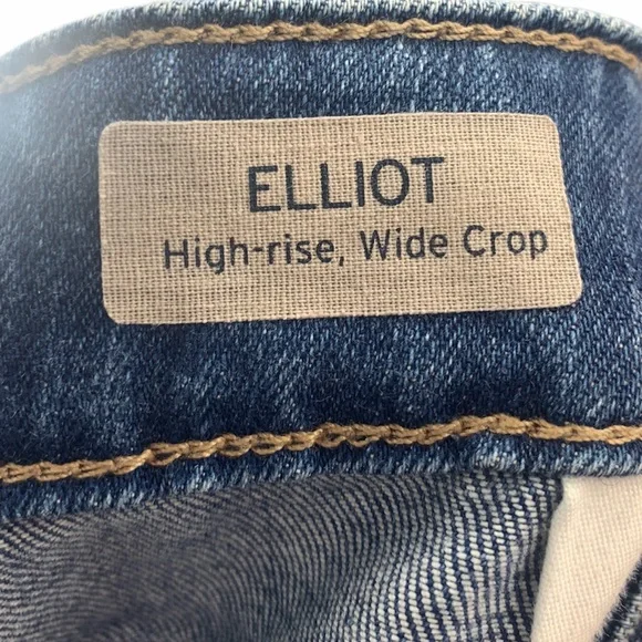 Mavi Elliot High Rise Two Tone Denim Wide Crop Jeans Size 25 - Picture 5 of 14